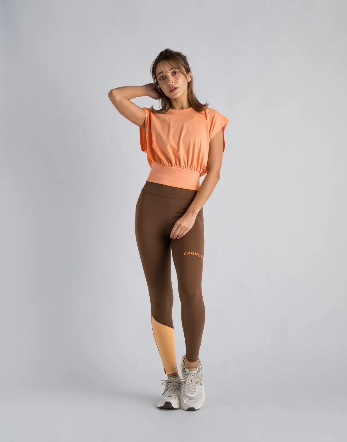 CRONOS WOMEN LOGO SLEEVELESS【TERRACOTTA】