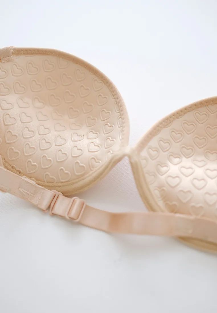 Cross Back Strapless Anti Slip Push Up Bra