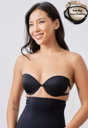 Cross Back Strapless Anti Slip Push Up Bra