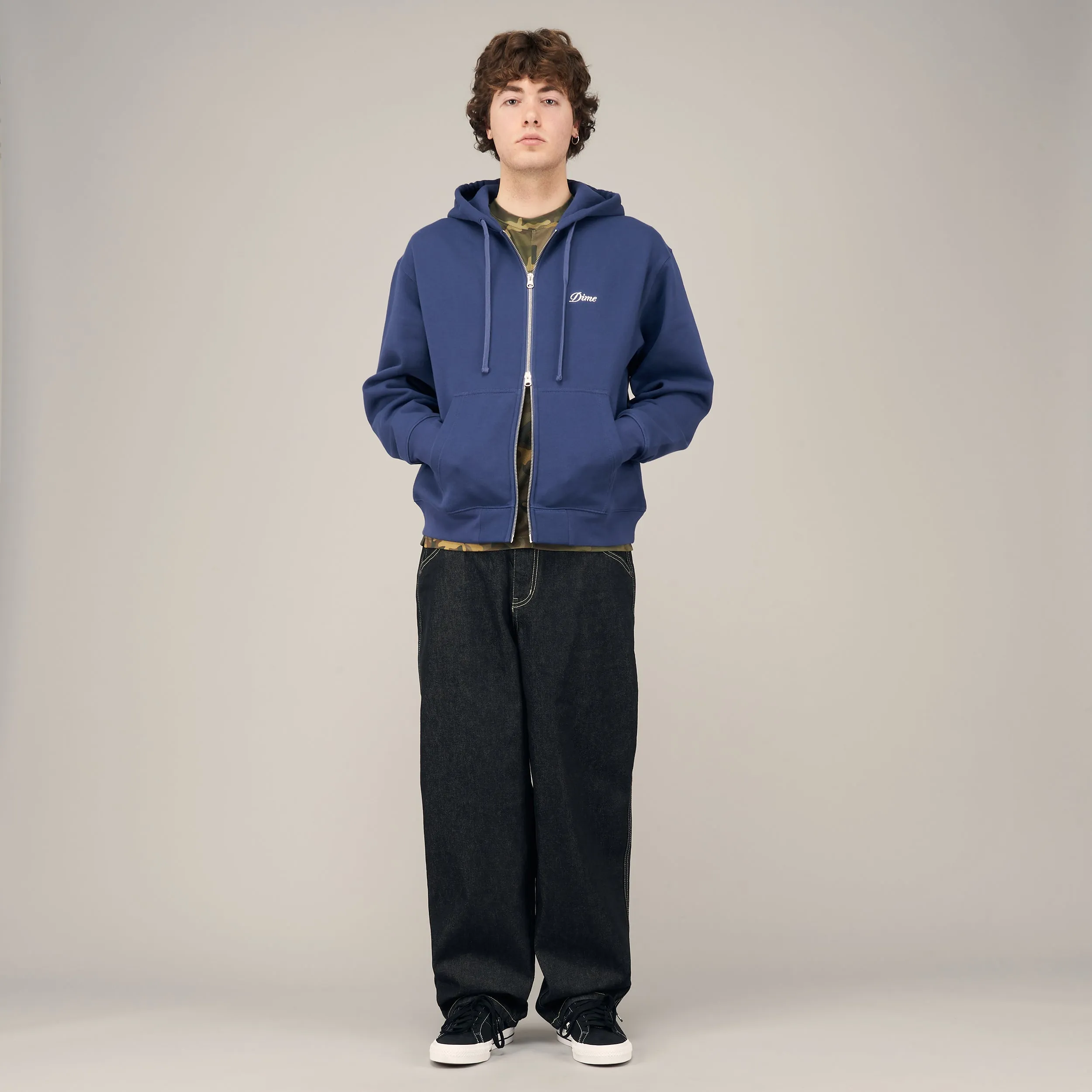 Cursive Small Logo Zip Hoodie