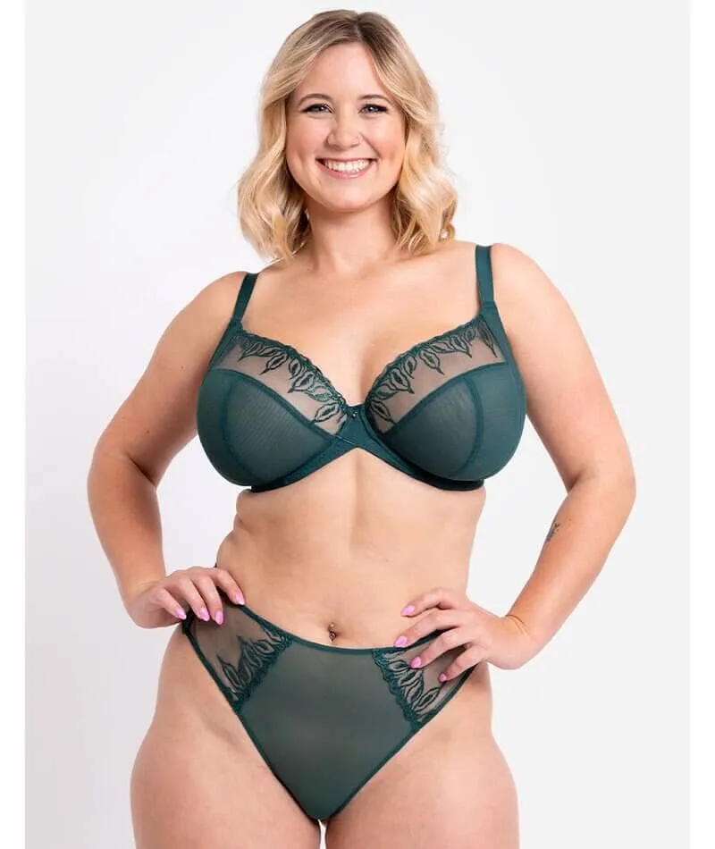 Curvy Kate Flare Full Plunge Side Support Multiway Bra - Emerald Sparkle