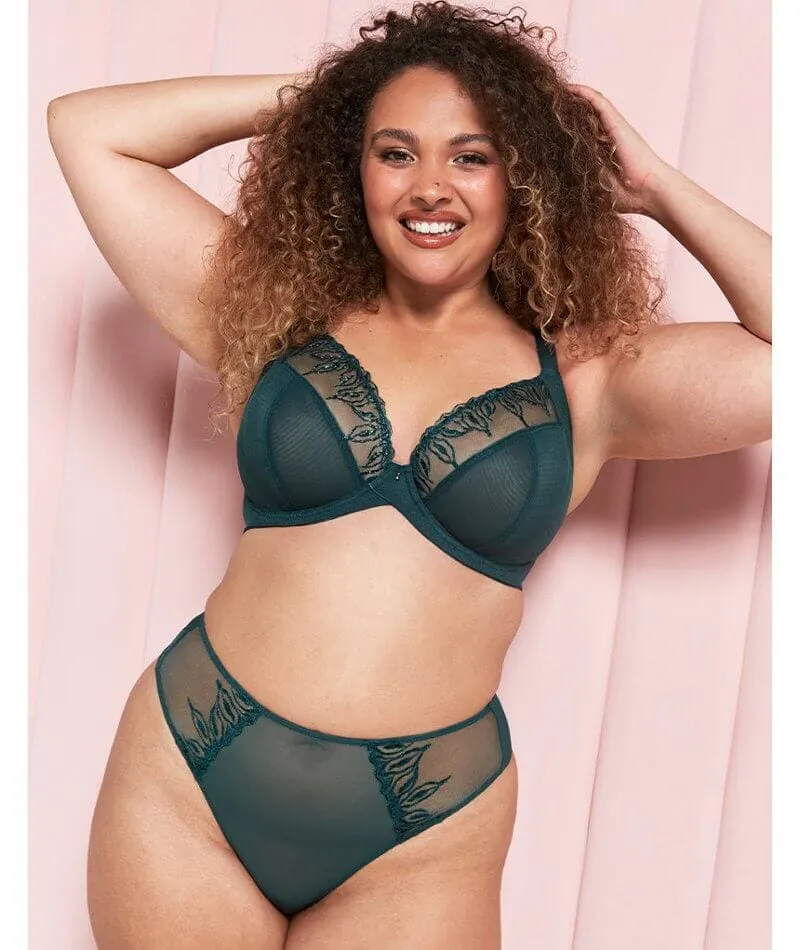 Curvy Kate Flare Full Plunge Side Support Multiway Bra - Emerald Sparkle