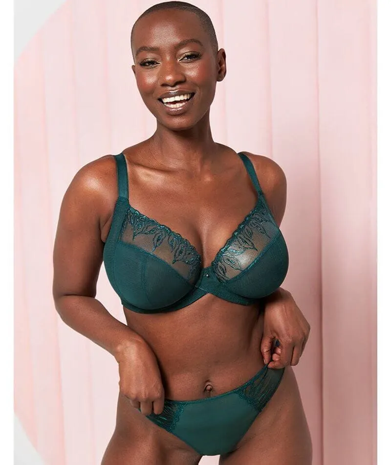 Curvy Kate Flare Full Plunge Side Support Multiway Bra - Emerald Sparkle