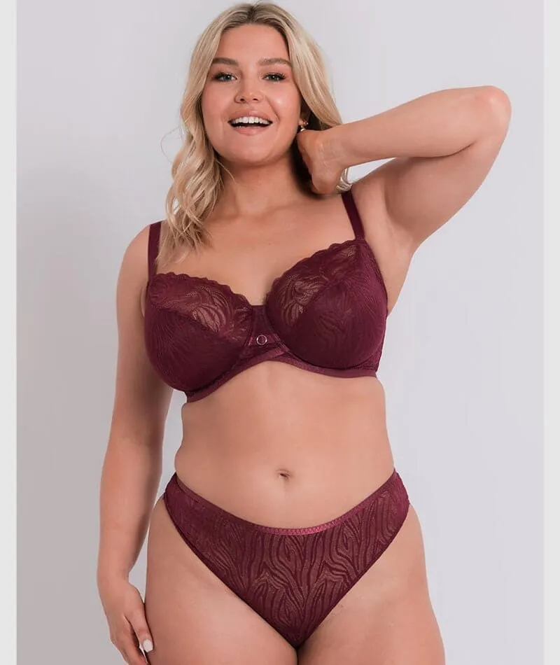 Curvy Kate Lace Daze Balcony Bra - Claret Red