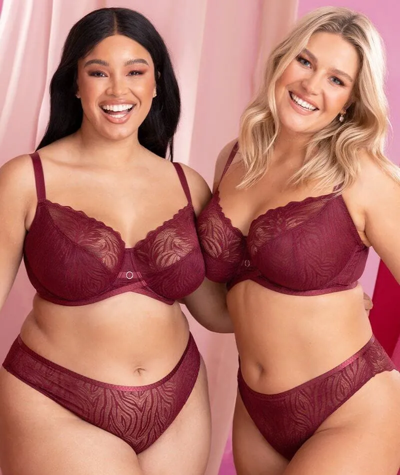 Curvy Kate Lace Daze Balcony Bra - Claret Red