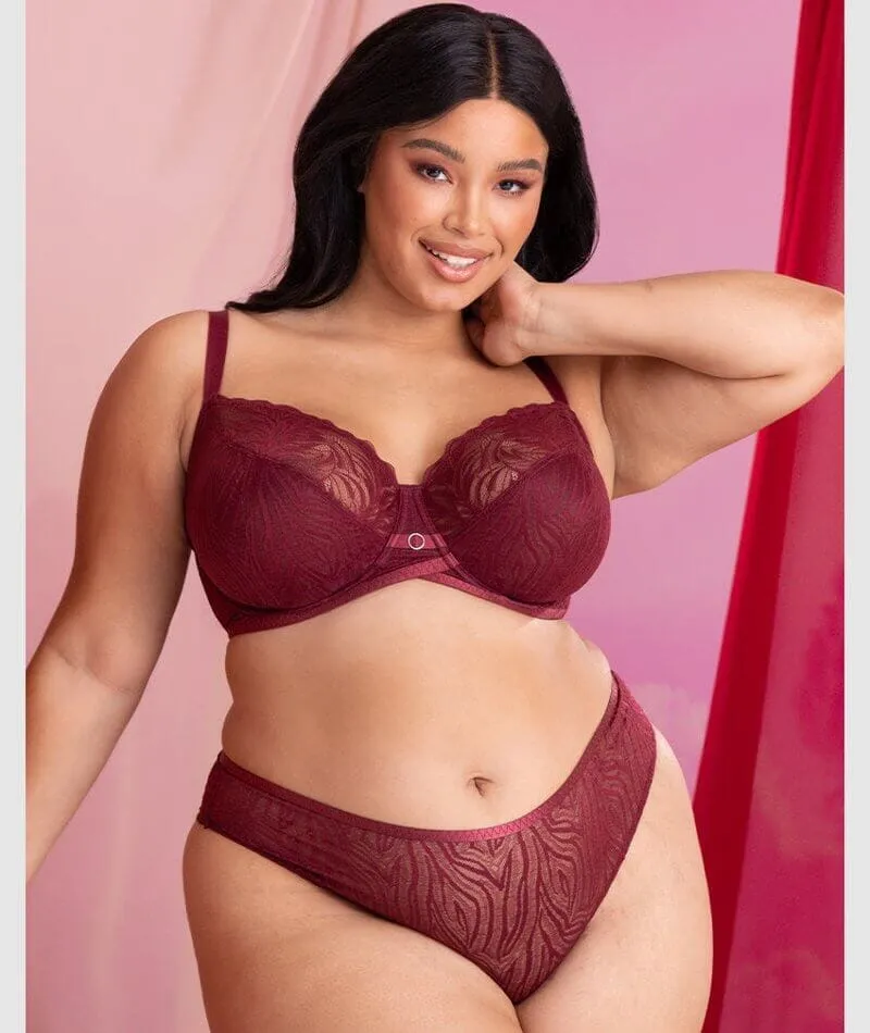 Curvy Kate Lace Daze Balcony Bra - Claret Red