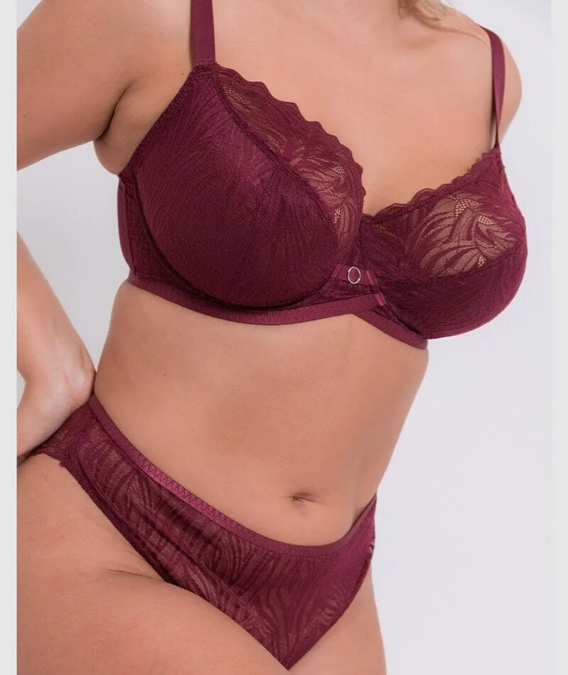 Curvy Kate Lace Daze Balcony Bra - Claret Red
