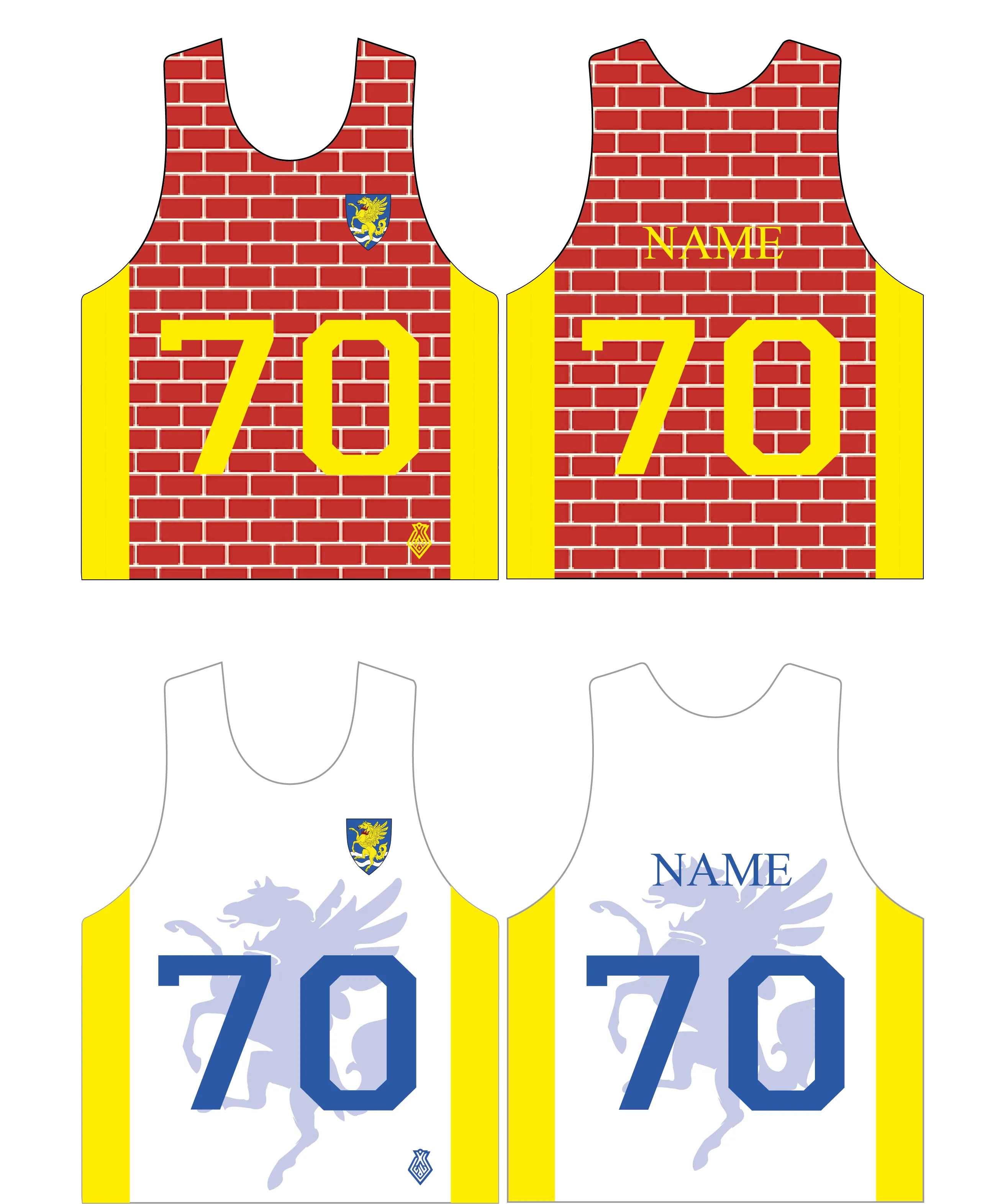 Customised pinnies and uniforms