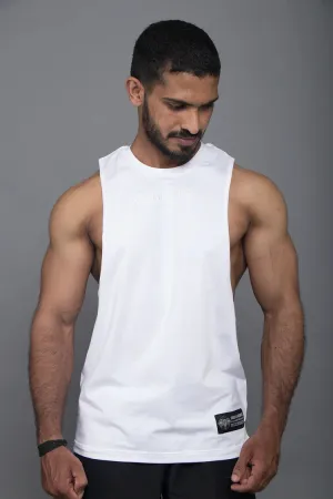 D002. Persistence Embroidered Muscle Tee - White