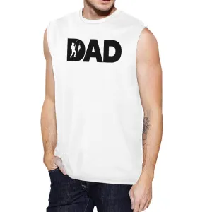 Dad Fish Men's White Sleeveless Tanks Unique Gifts