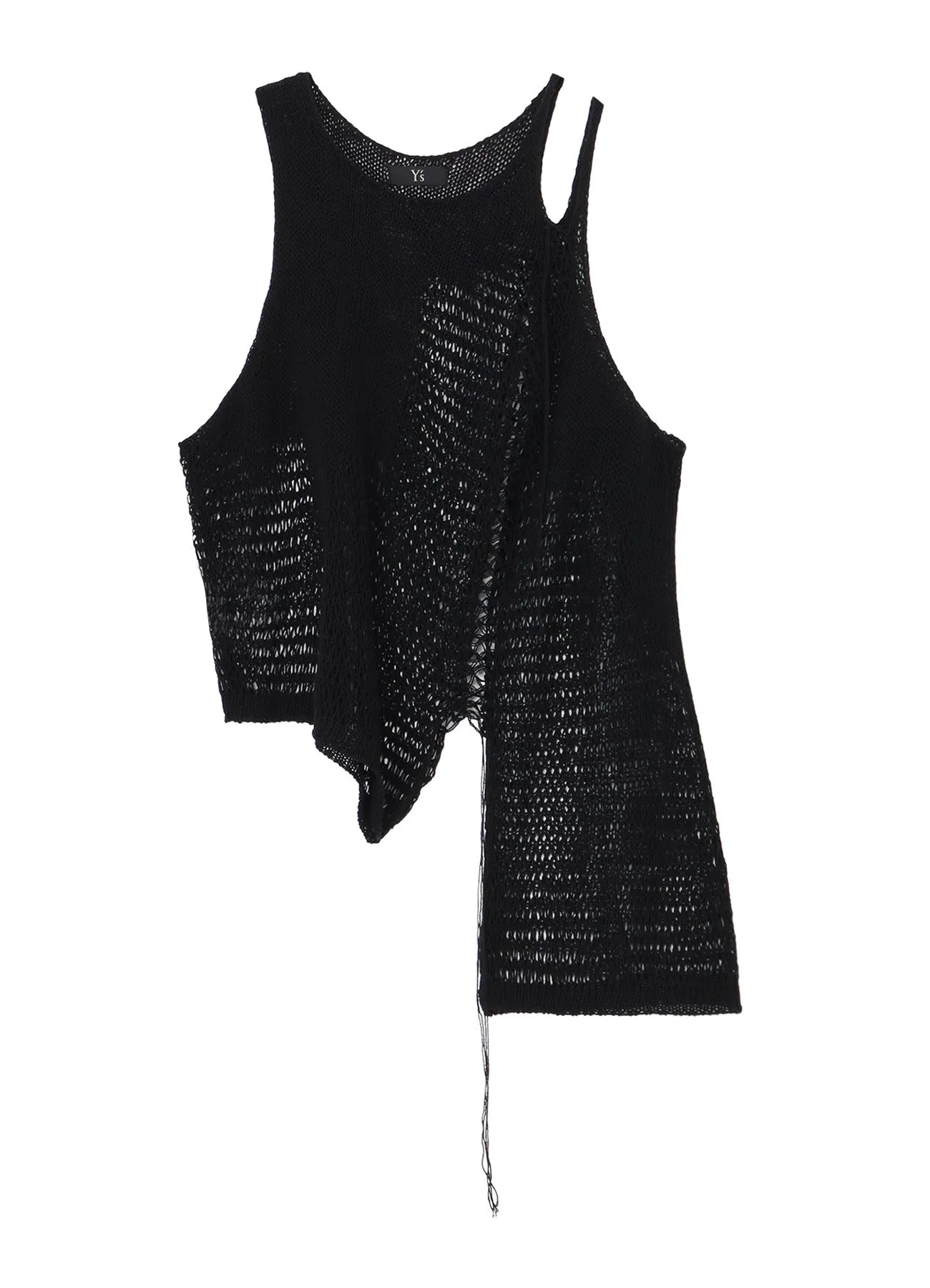 DAMAGE PROCESSED ASYMMETRIC SLEEVELESS KNIT