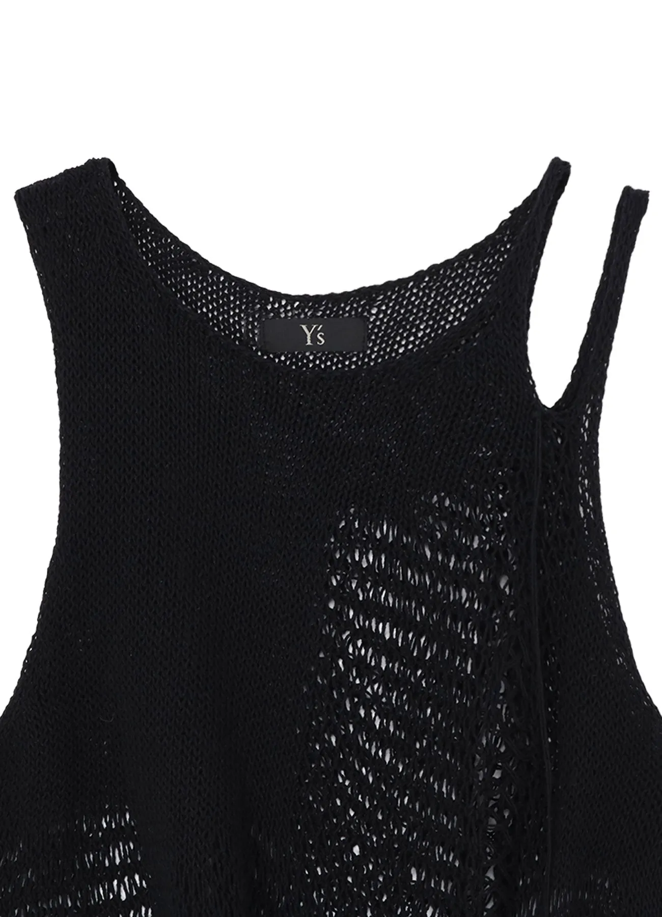 DAMAGE PROCESSED ASYMMETRIC SLEEVELESS KNIT