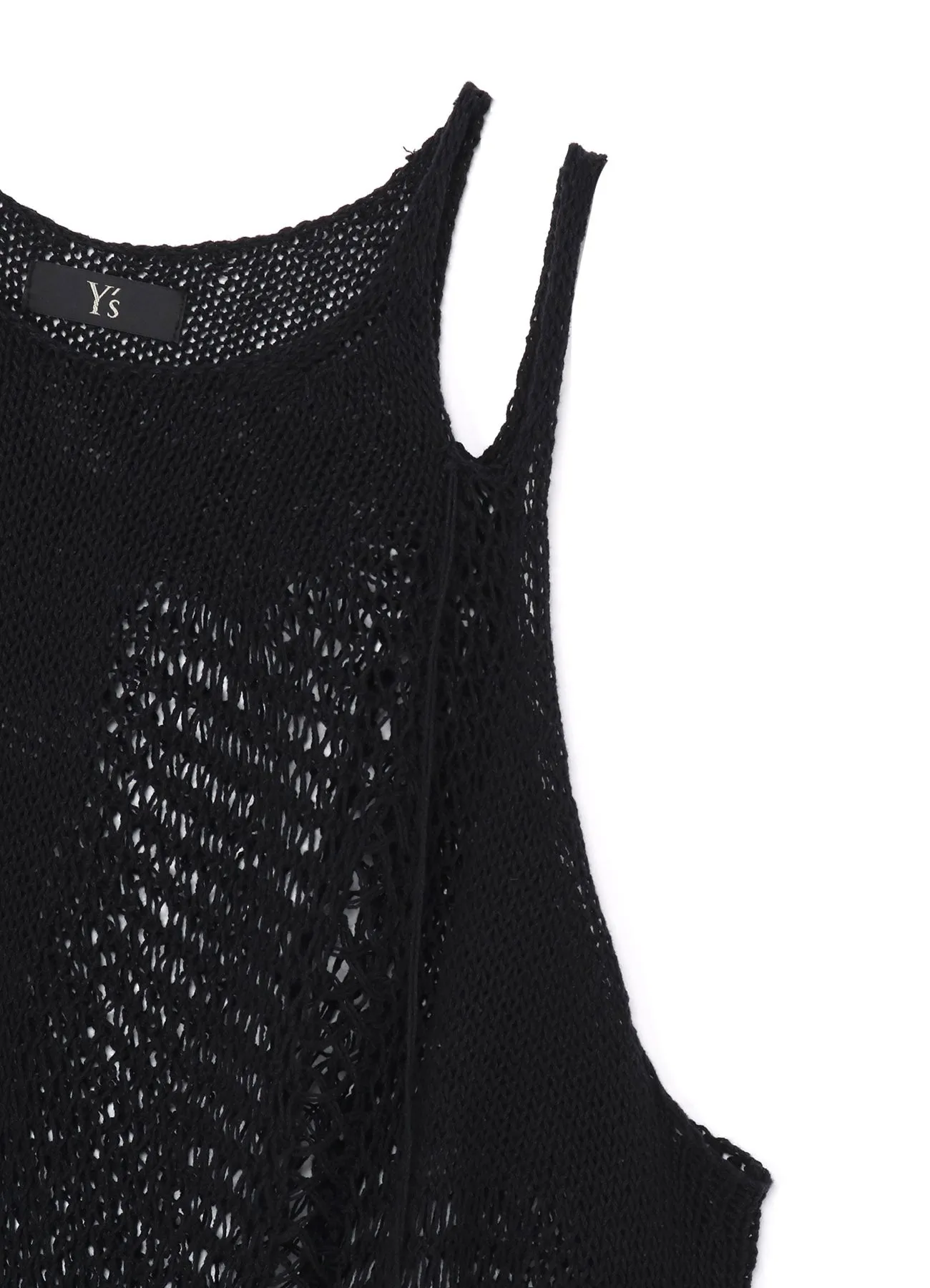 DAMAGE PROCESSED ASYMMETRIC SLEEVELESS KNIT