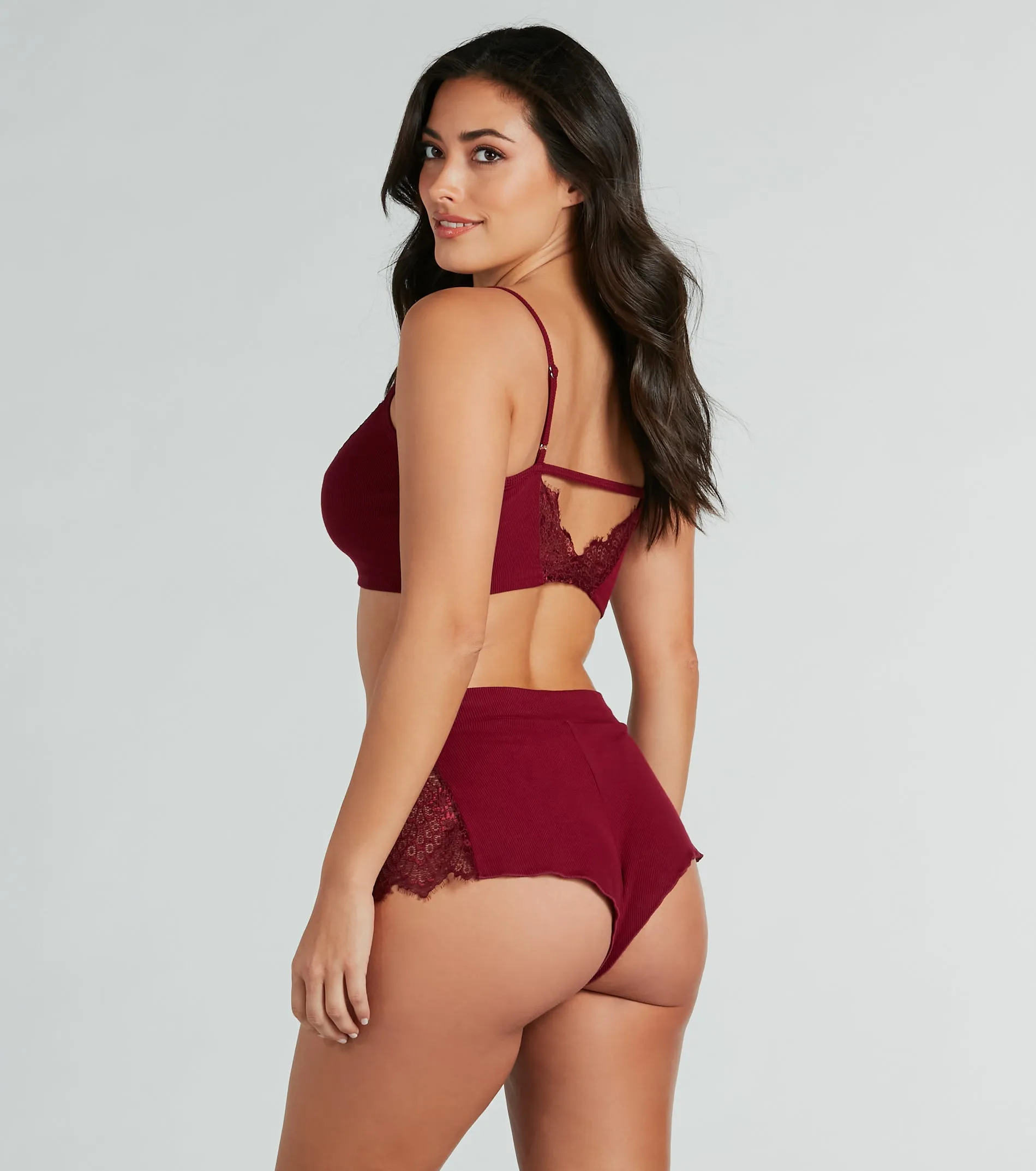 Delicate Lace Secrets Pajama Bralette And Boyshorts Set