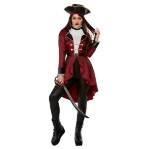 Deluxe Swashbuckler Pirate Costume, Burgundy