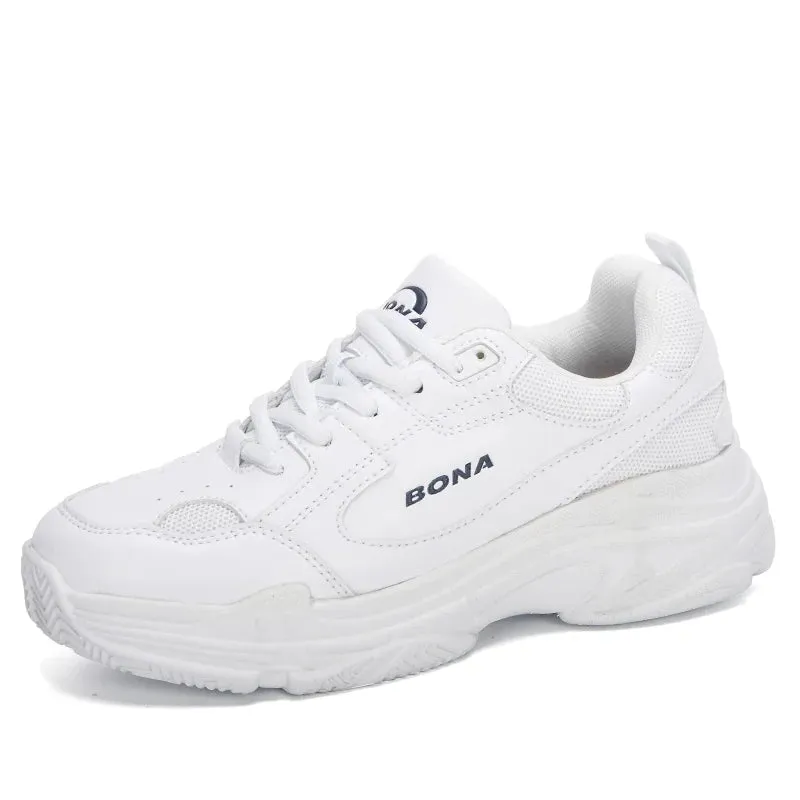 Designer White Platform Sneakers: Chic Comfort for Women's Walking
