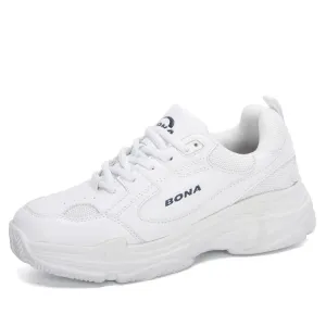 Designer White Platform Sneakers: Chic Comfort for Women's Walking