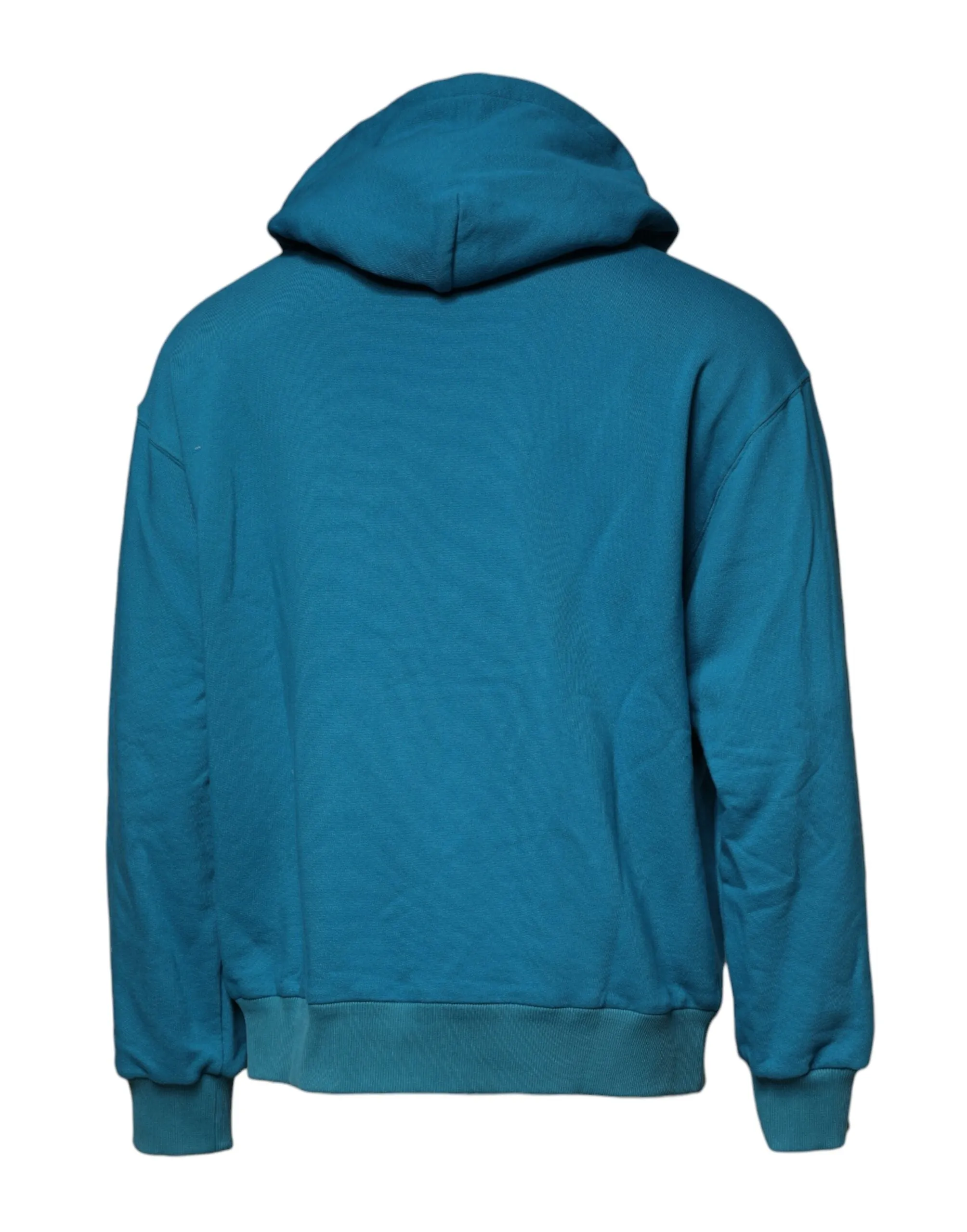 Dolce & Gabbana Blue Logo Cotton Hooded Sweatshirt Sweater