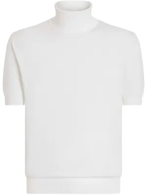Dolce & gabbana vit kort ärm ribbad tröja
