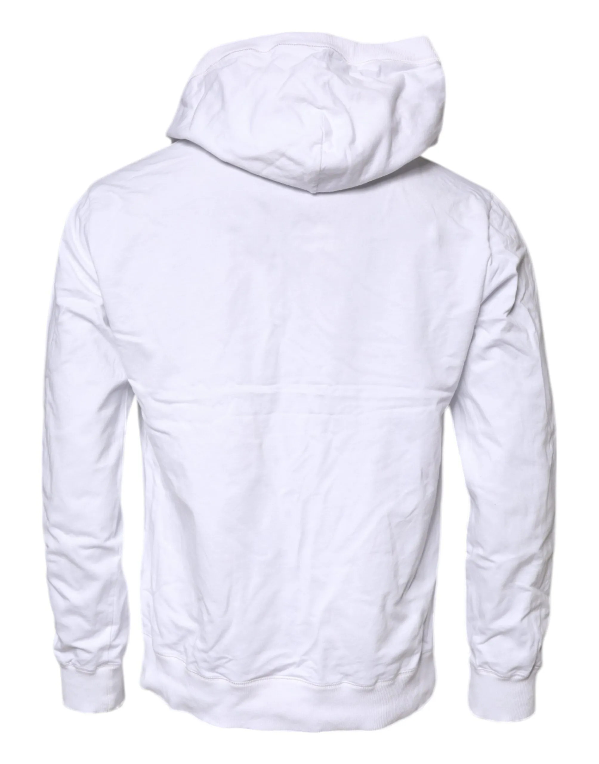 Dolce & Gabbana White Cotton Hooded Sweatshirt Sweater