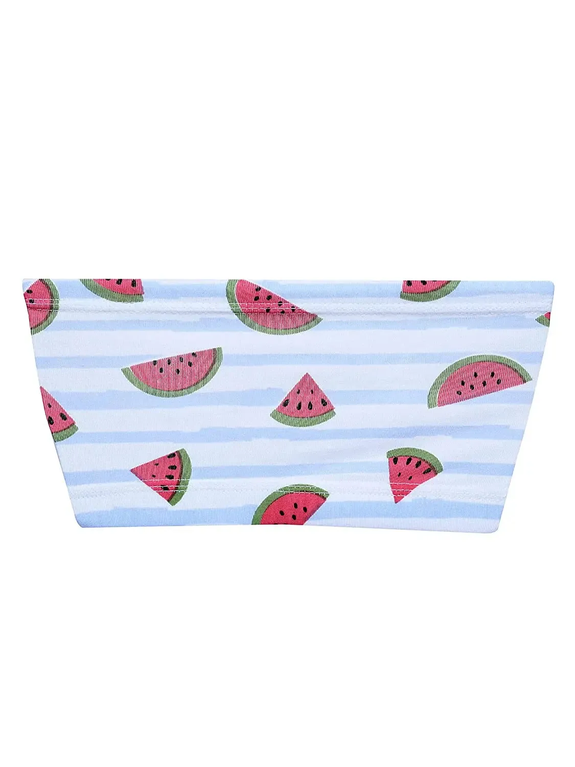 Double-Layer Cotton Tube Bra | Non-Padded Bandeau Bra | White Watermelon Print