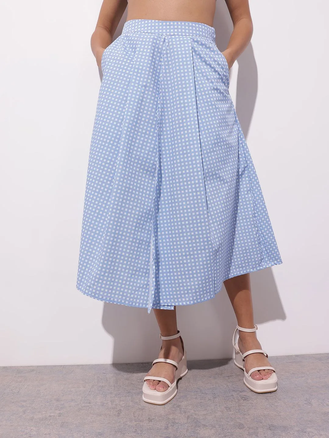DressBerry Sporty Spice Print A-Line Midi Skirt