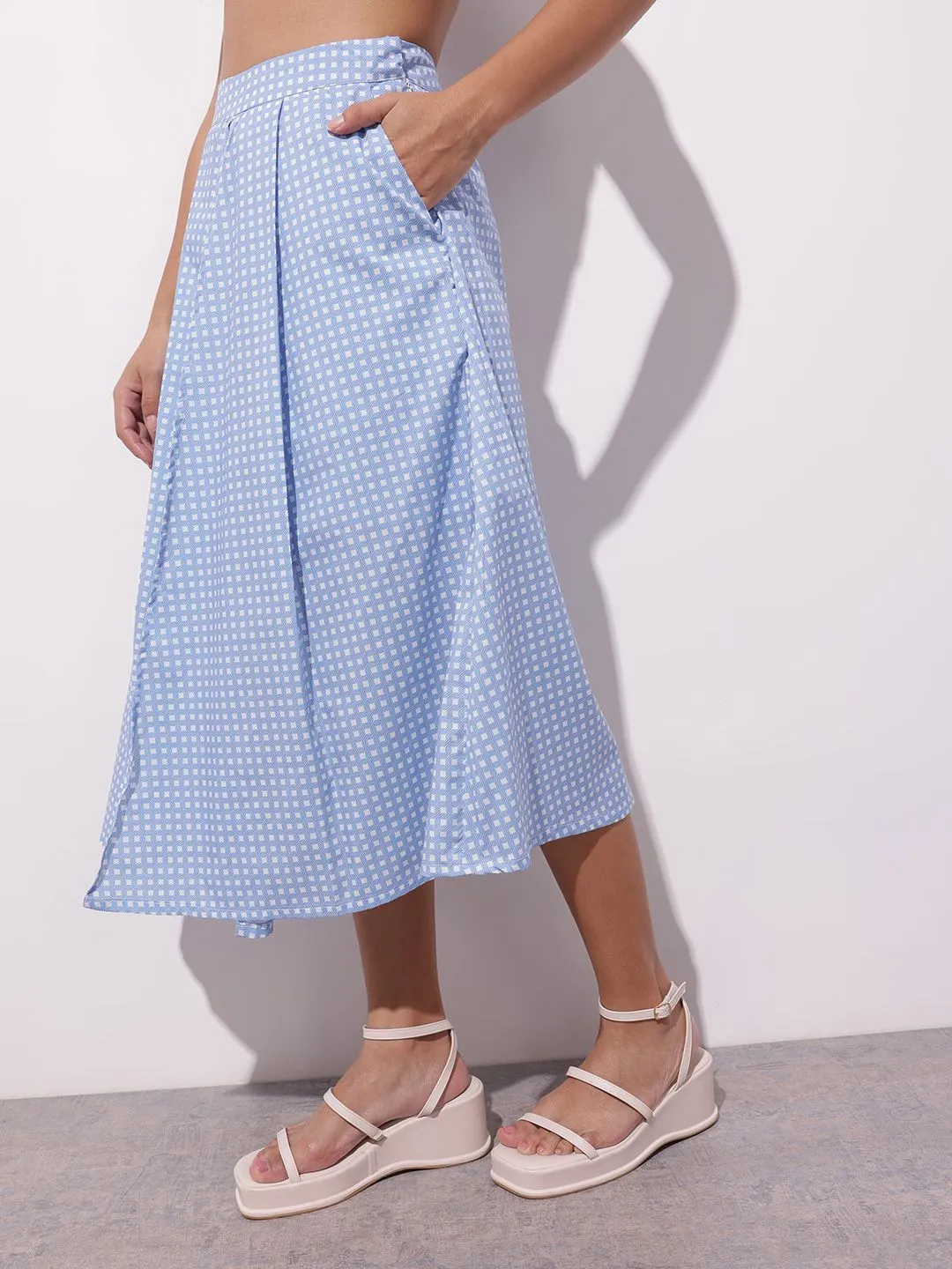 DressBerry Sporty Spice Print A-Line Midi Skirt