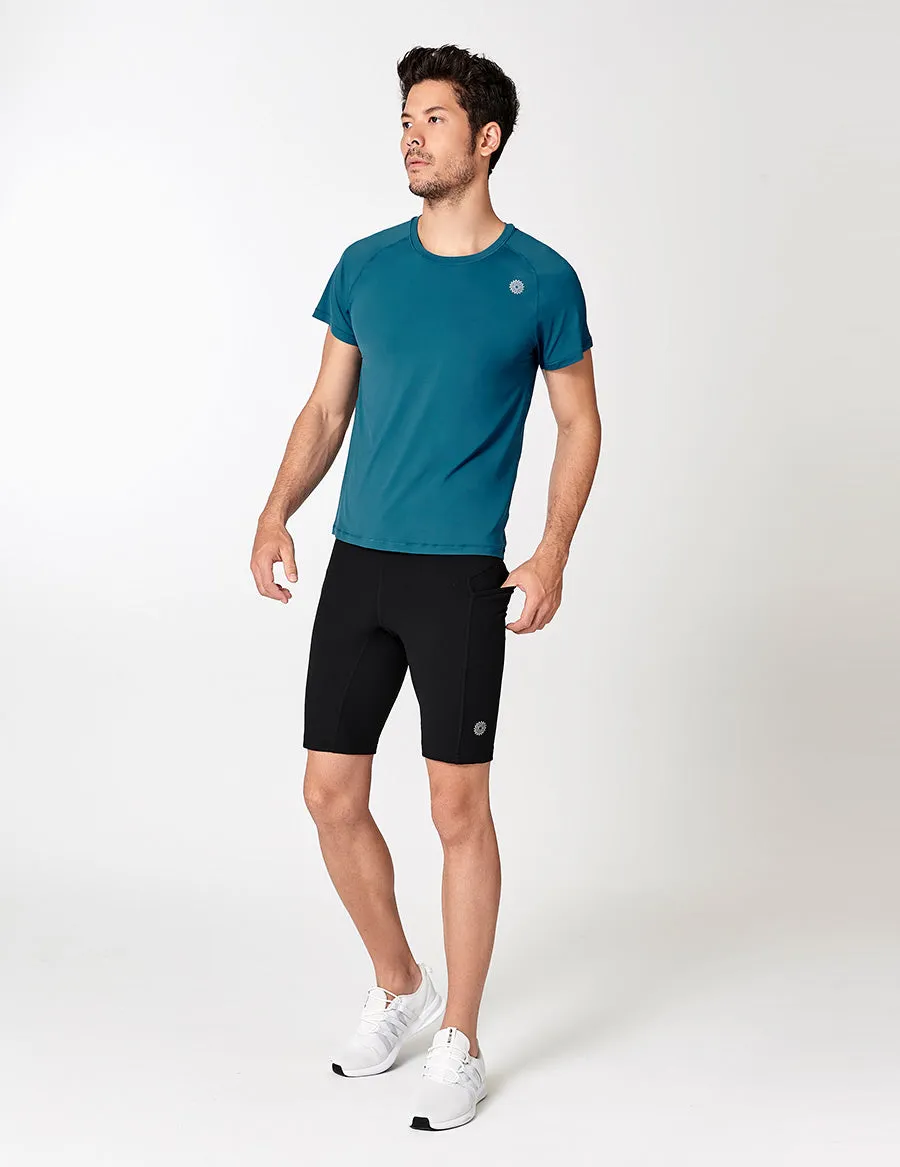 easyoga LA-VEDA Men's Fitted Tee - B31 Coral Blue