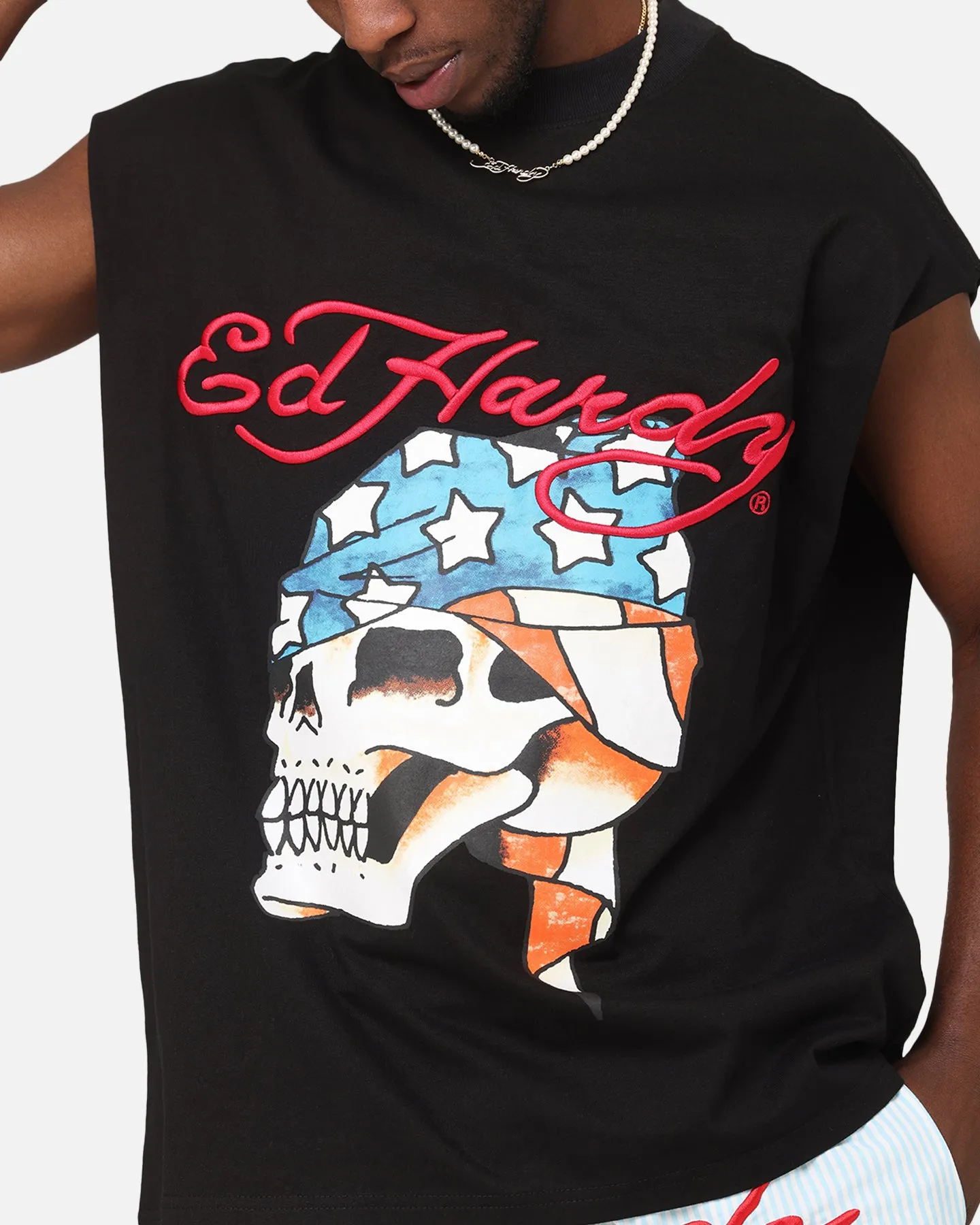 Ed Hardy Rebel Oversized Muscle T-Shirt Black