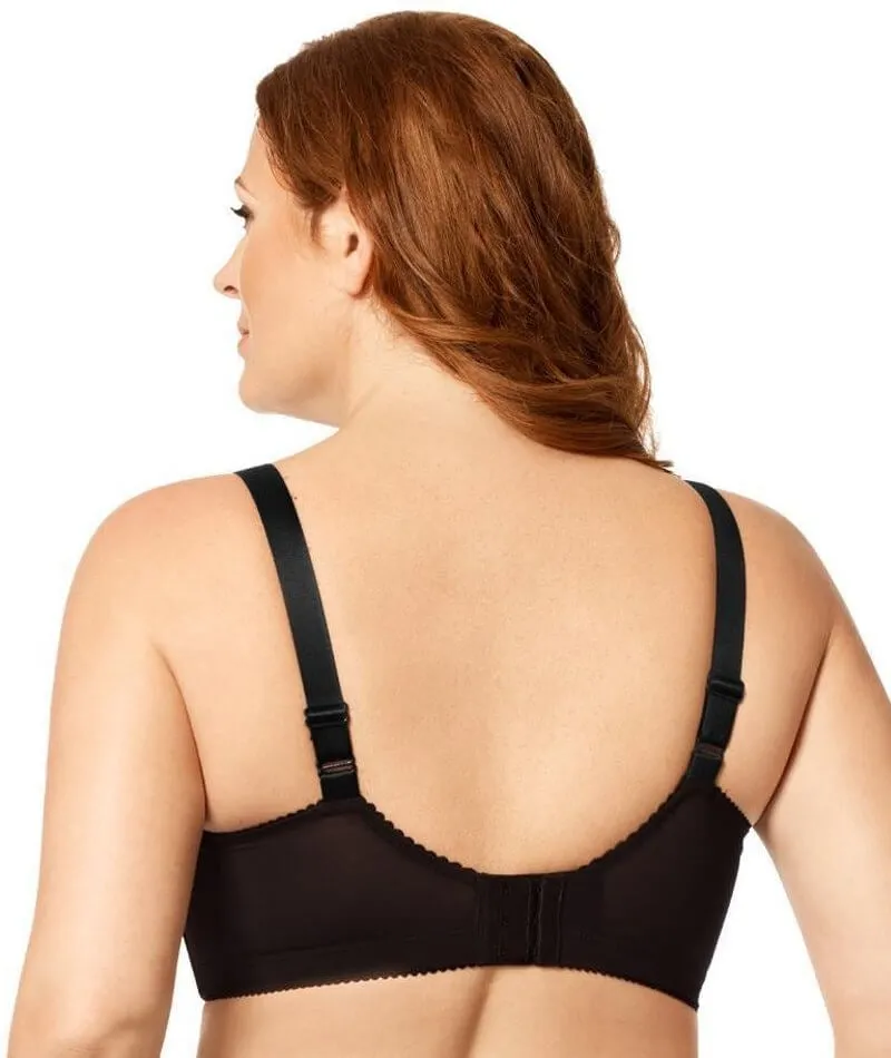Elila Embroidered Microfiber Underwired Bra - Black Silver