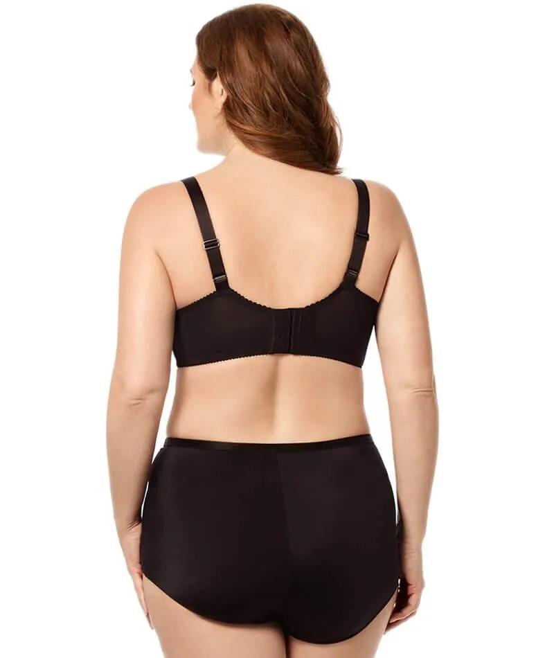 Elila Embroidered Microfiber Underwired Bra - Black Silver