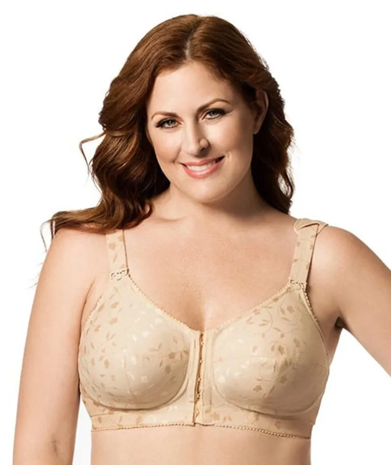 Elila Front Opening Wire-Free Posture Bra - Nude