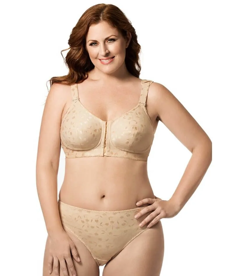 Elila Front Opening Wire-Free Posture Bra - Nude