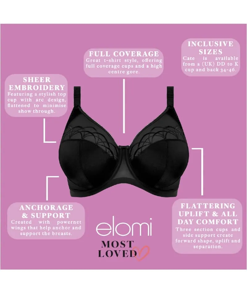 Elomi Cate Underwired Full Cup Banded Bra - Black