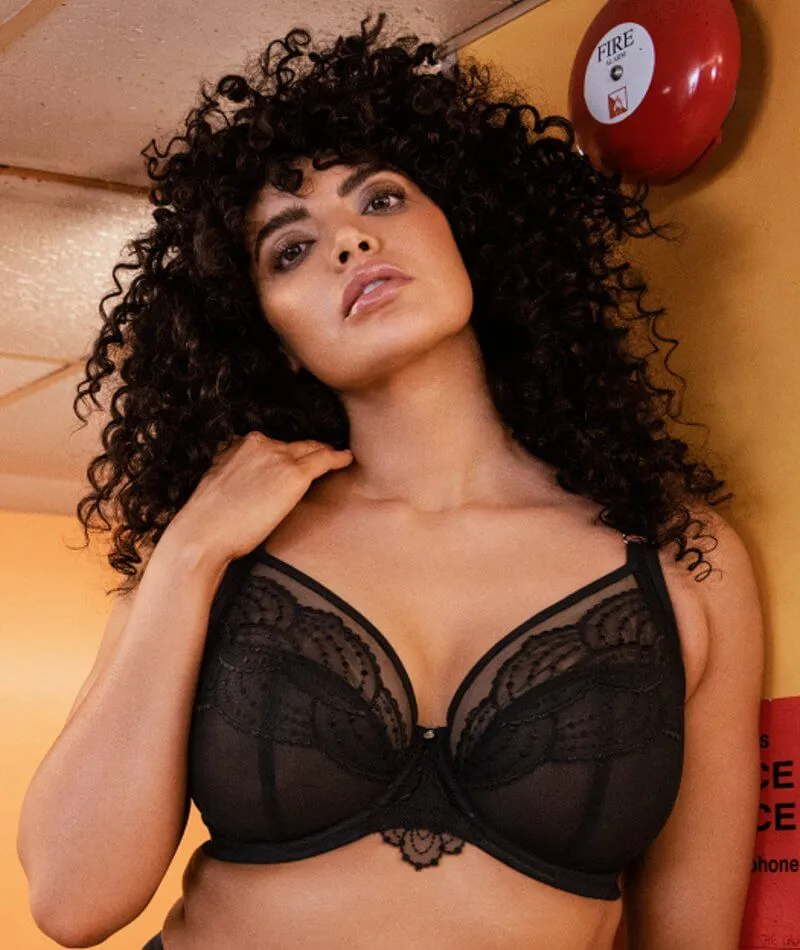 Elomi Priya Underwired Plunge Bra - Black