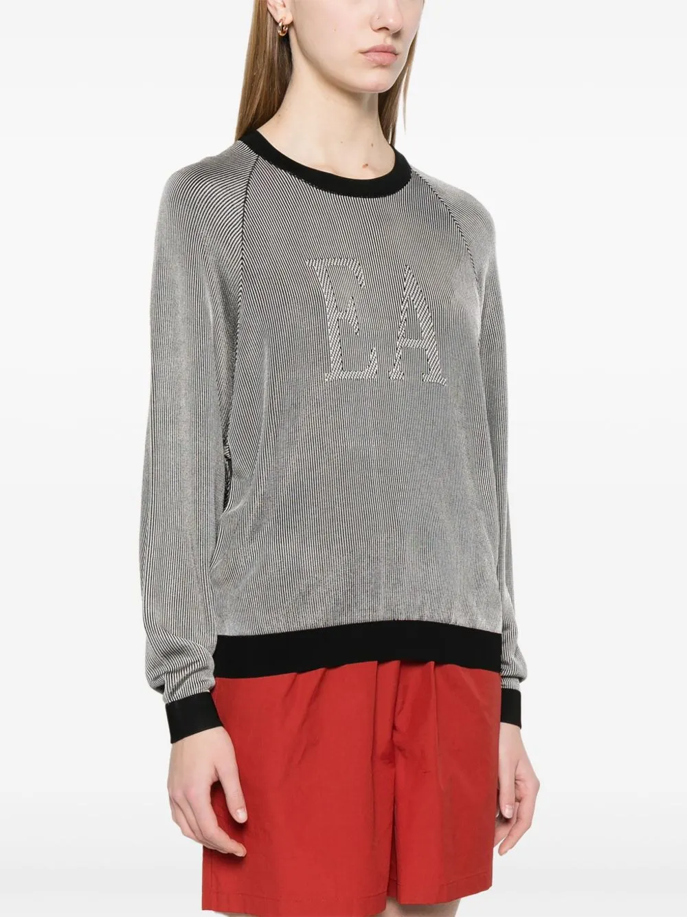 Emporio armani logotyp randig tröja