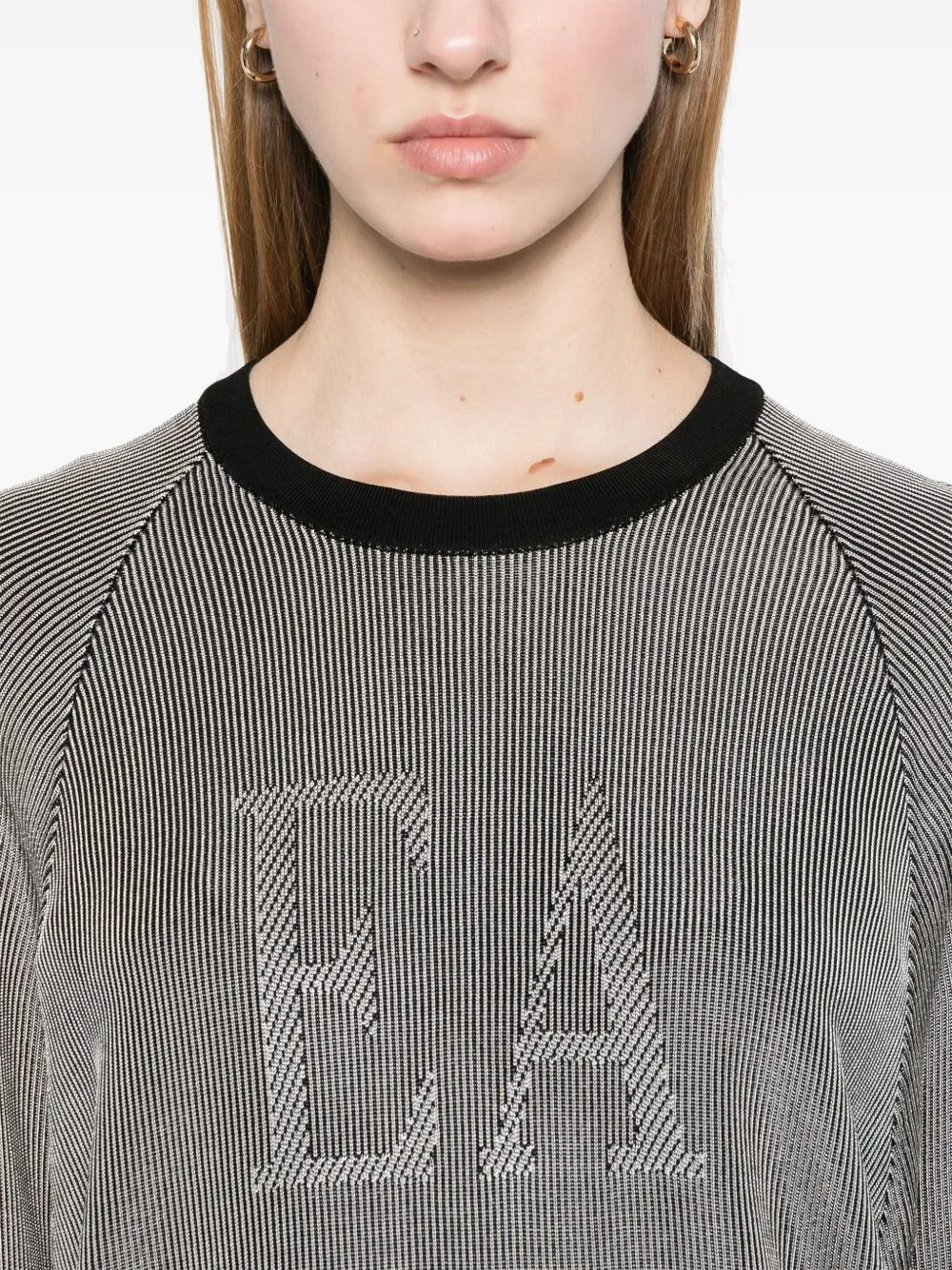 Emporio armani logotyp randig tröja