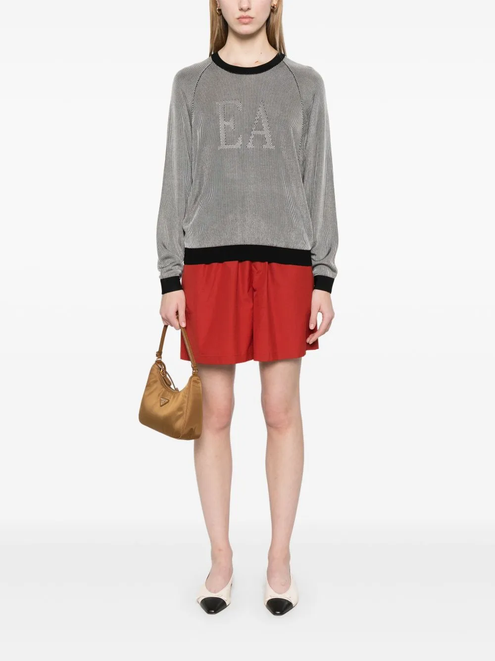 Emporio armani logotyp randig tröja