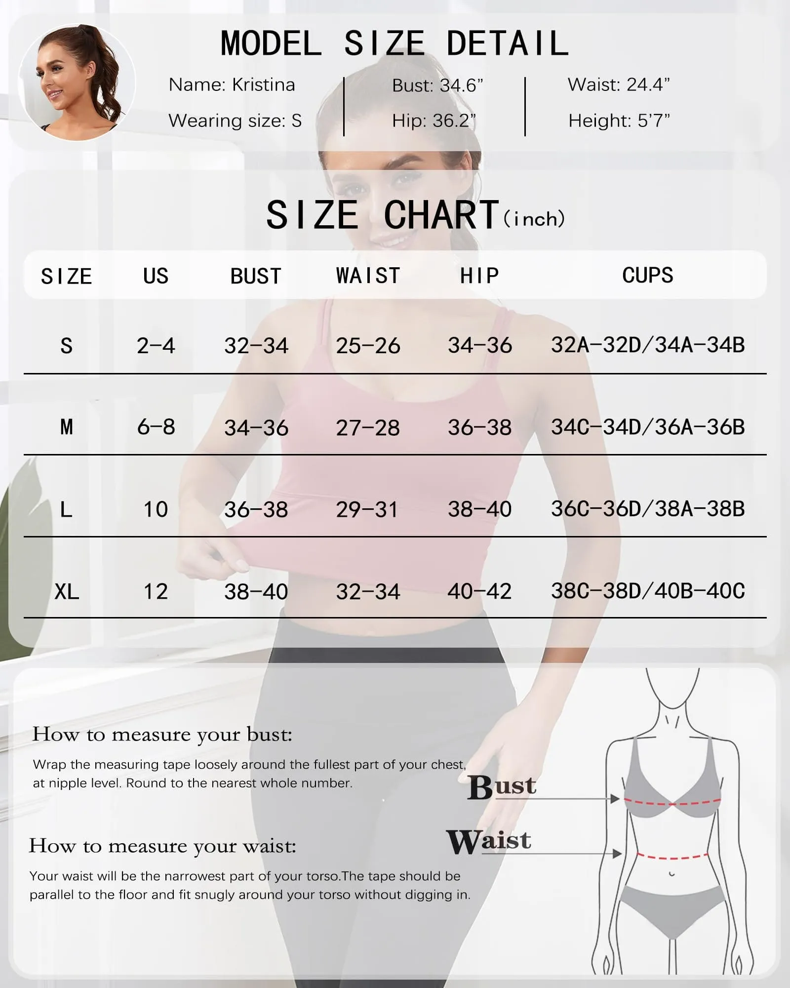 Everrysea Longline Sports Bra for Women Padded Workout Tank Tops Built in Bras Strappy Yoga Corp Top Camisole Rose