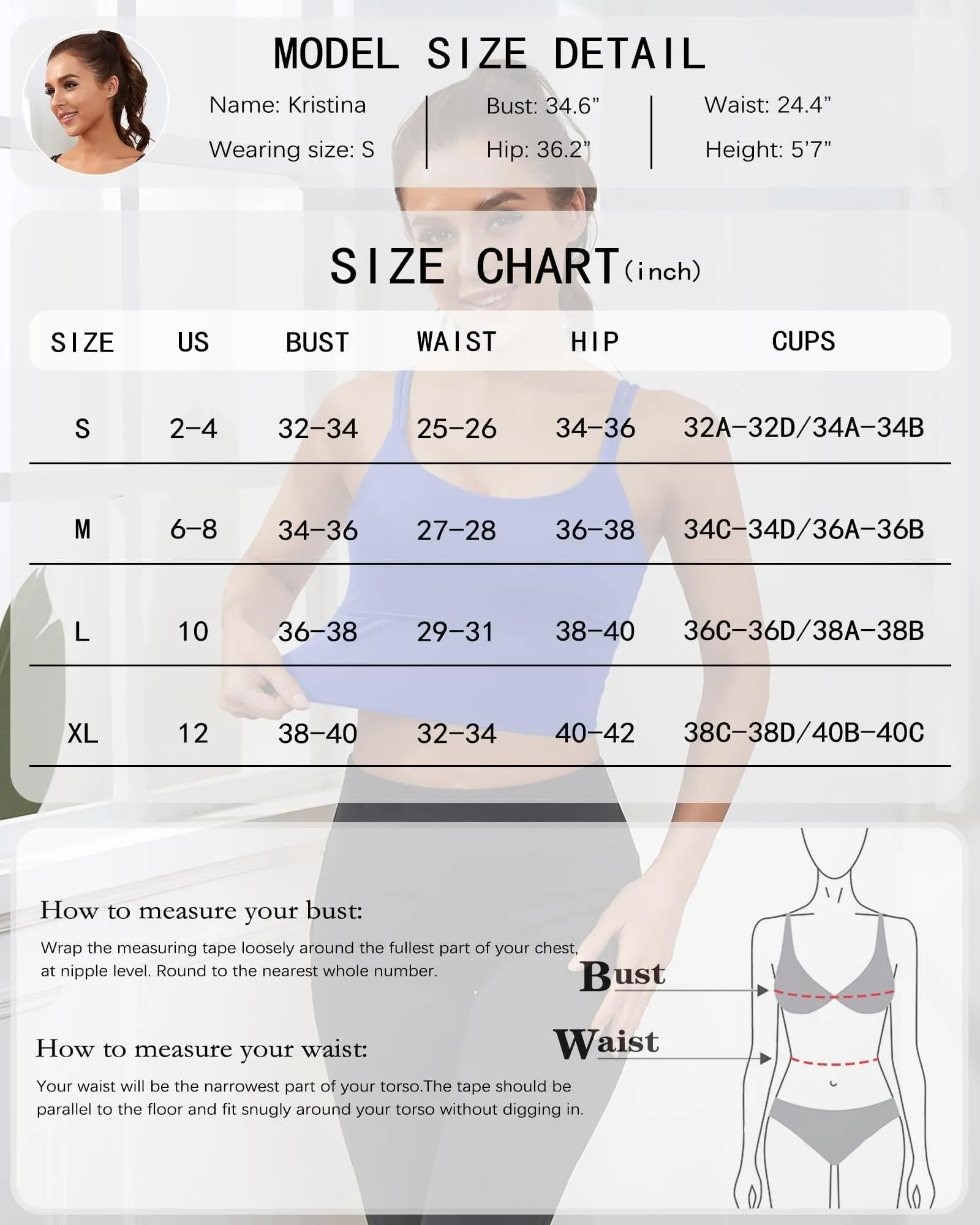 Everrysea Longline Sports Bra for Women Padded Workout Tank Tops Built in Bras Strappy Yoga Corp Top Camisole