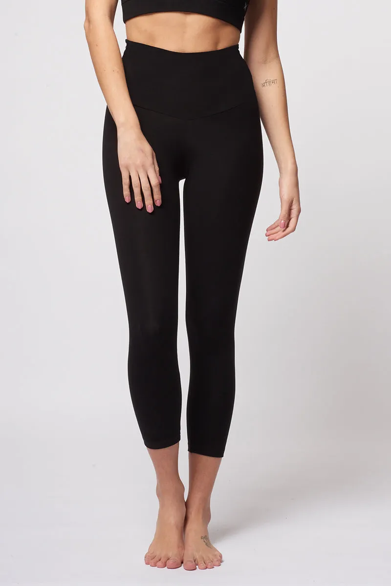 Extra Strong Compression Tummy Control Cropped Leggings Black