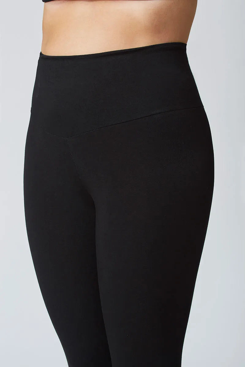 Extra Strong Compression Tummy Control Cropped Leggings Black