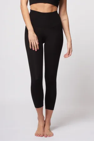 Extra Strong Compression Tummy Control Cropped Leggings Black