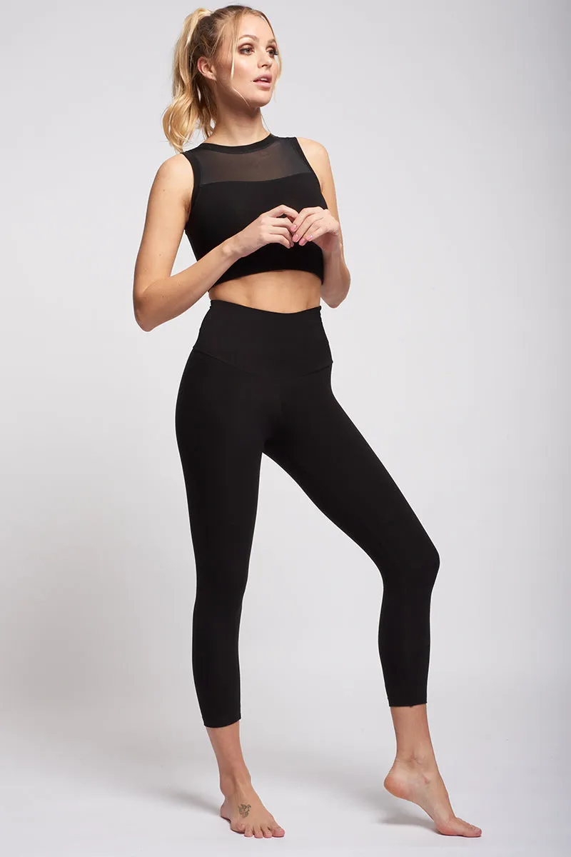 Extra Strong Compression Tummy Control Cropped Leggings Black