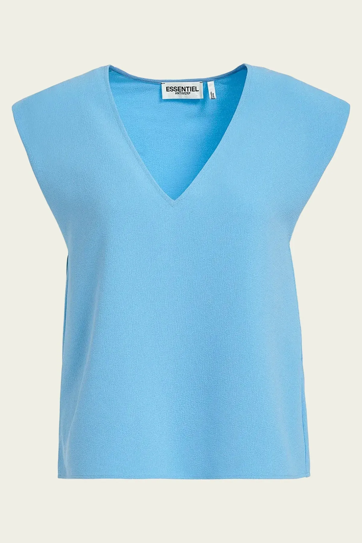 Falling Sleeveless V-Neck Top in Blue