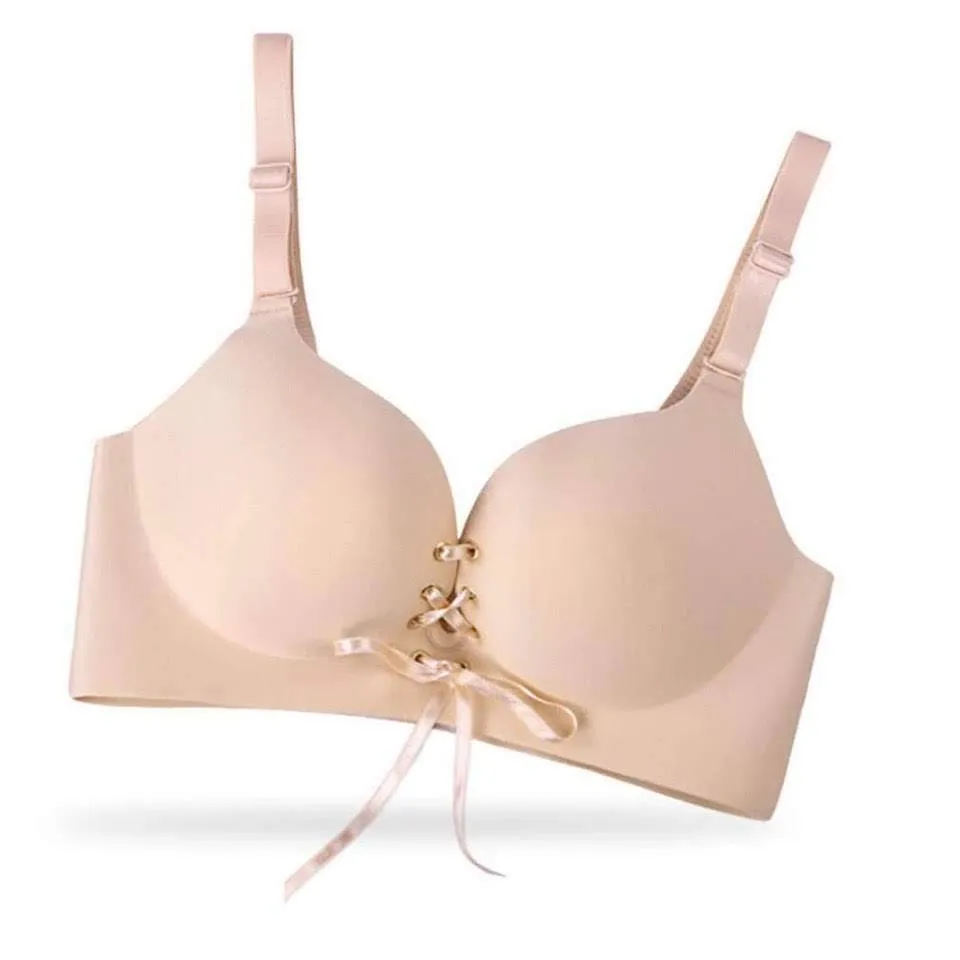 Fancy Lace Skin Push Up Figure Maintain Bra - Wide Strip - Double Padded Bra