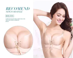 Fancy Lace Skin Push Up Figure Maintain Bra - Wide Strip - Double Padded Bra