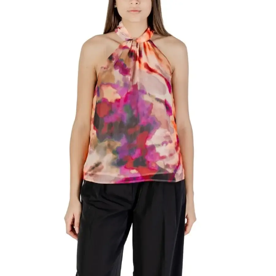Floral Halter Top With Black Pants