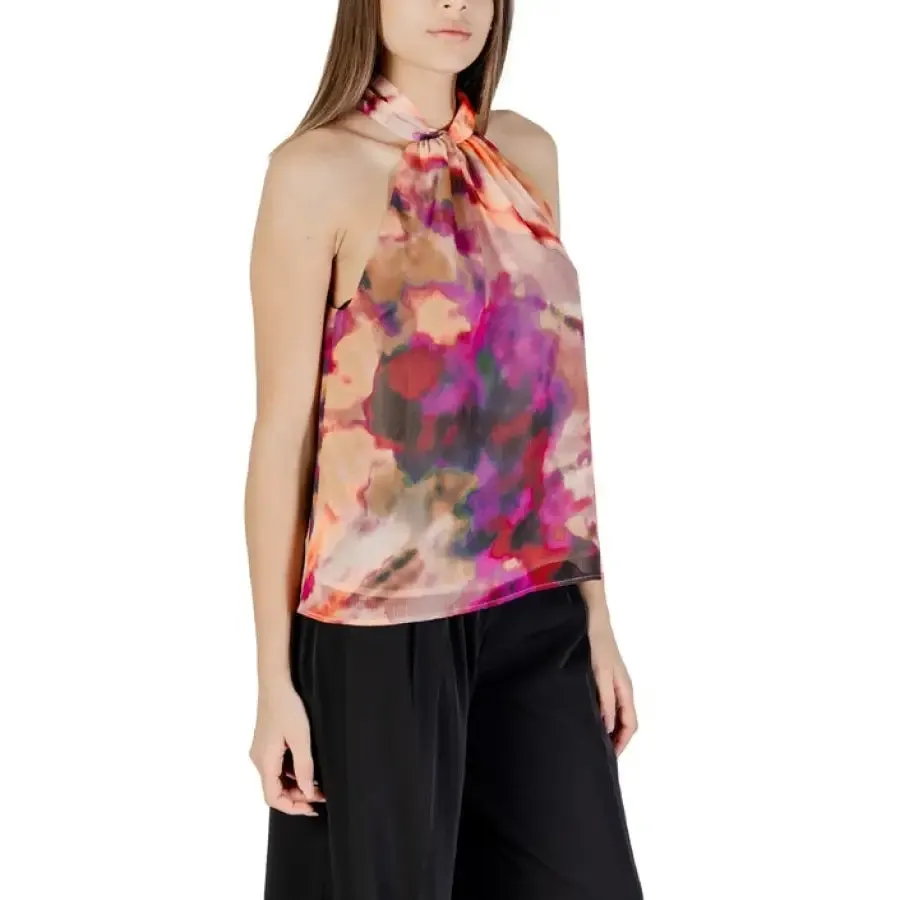 Floral Halter Top With Black Pants