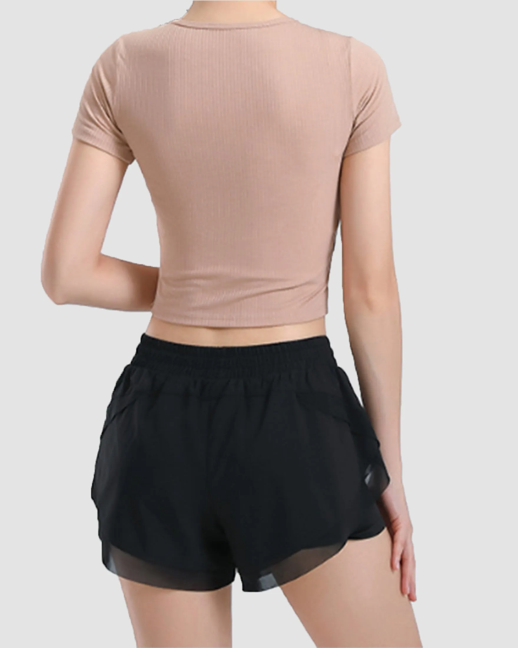 Front Keyhole Nylon Crop Top